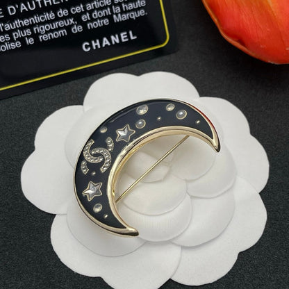 CC Moon Gold Brooch