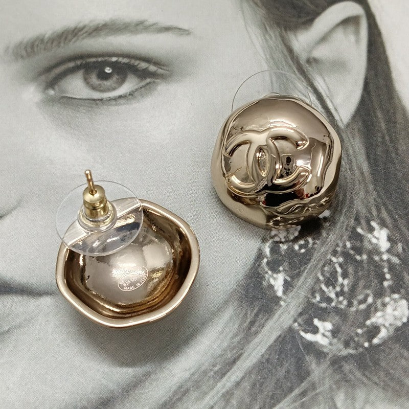 CC Gold Round Earrings