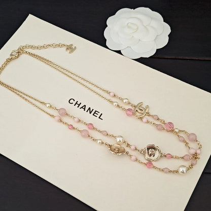 CC Pink Pearl Long Necklace