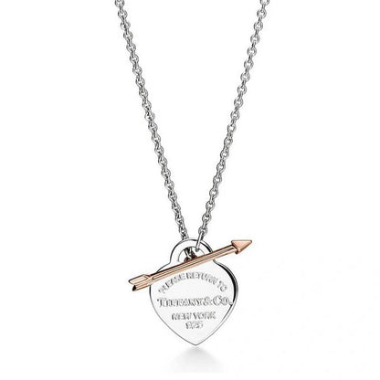 Tiff Heart Bow Necklace