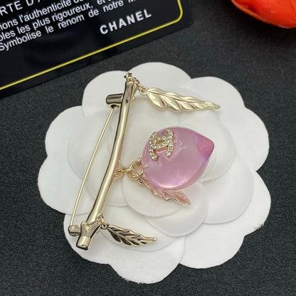 CC Pink Crystal Heart Brooch