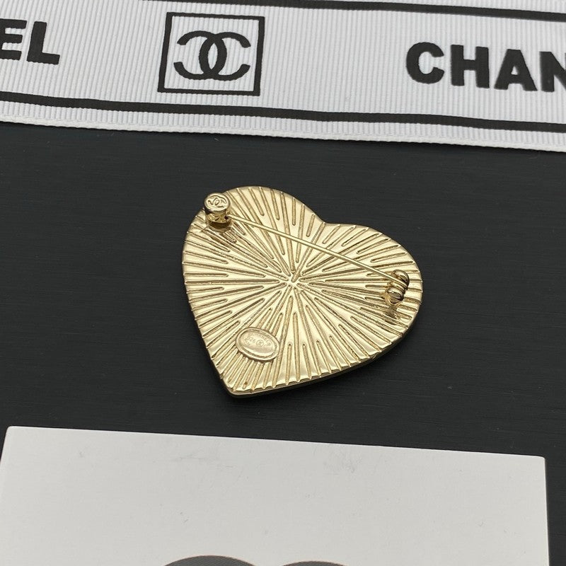 CC Black Heart Gold Brooch