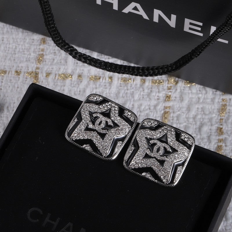 CC Black & White Diamond Earrings