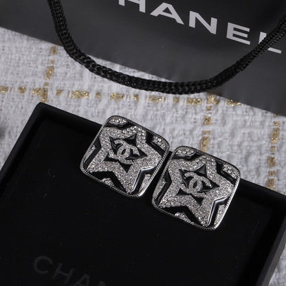 CC Black & White Diamond Earrings