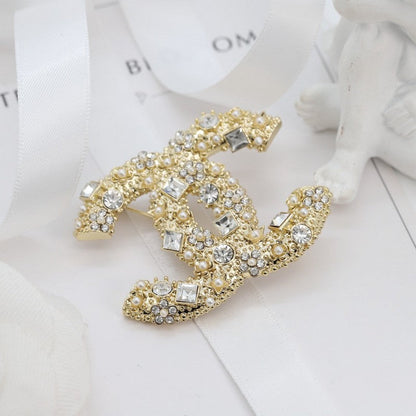 CC Crystal Gold Brooch