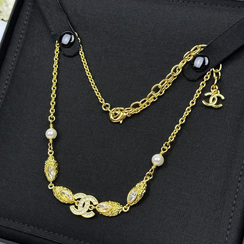 CC 26C Crystal Gold Necklace
