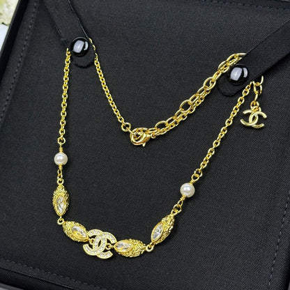 CC 26C Crystal Gold Necklace