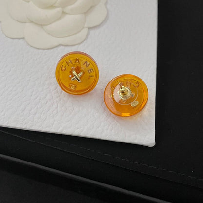 CC Orange Resin Earrings