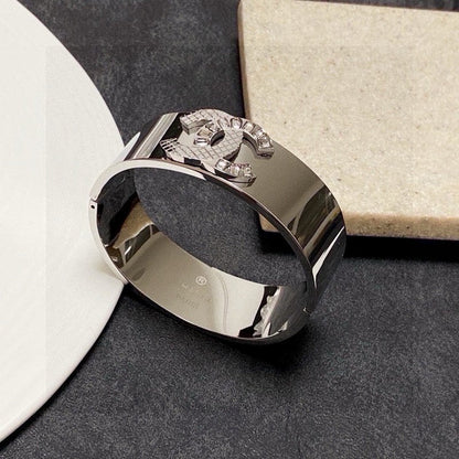 CC White Gold Cuff Bracelet