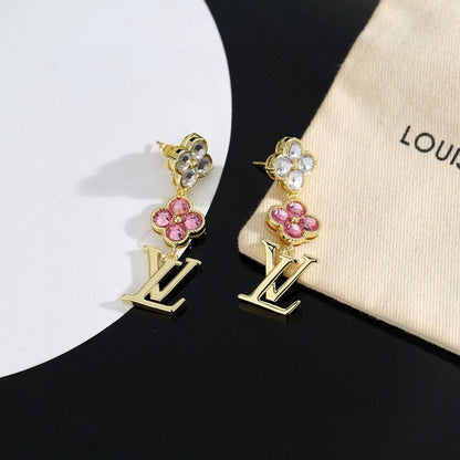 Louis Iconic Pink Crystal Earrings