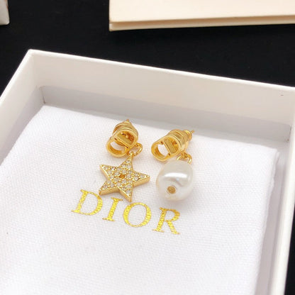 CD Tribales Star Pearl Drop Earrings