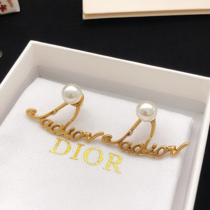 CD J'Adior Pearl Diamond Earrings