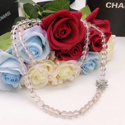 CC Pink Crystal Long Necklace