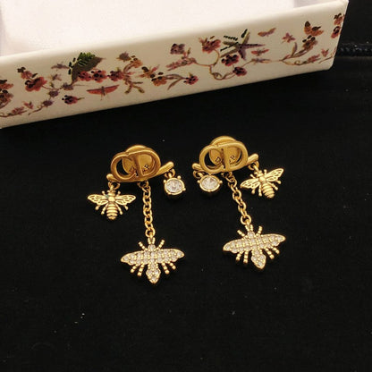 CD Tribales Diamond Bee Long Earrings