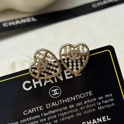 CC Pearl Heart Earrings