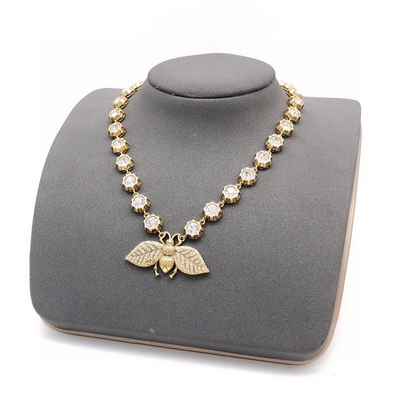 GG Bee Diamond Chain Choker Necklace