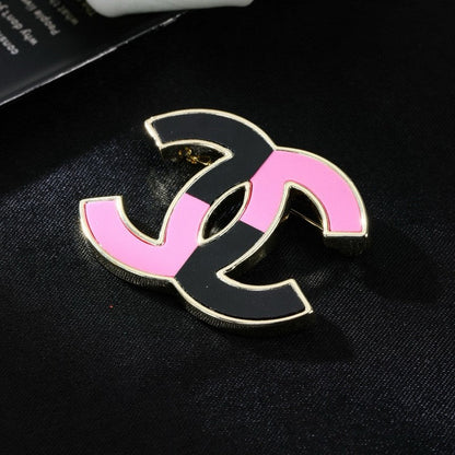CC Pink & White Gold Brooch