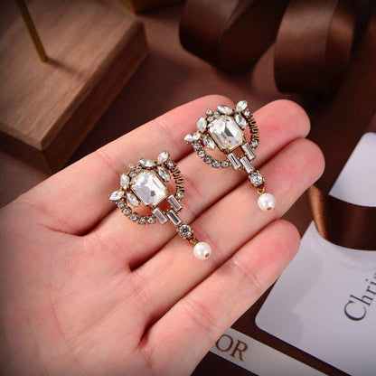 CD Crystal Gold Earrings