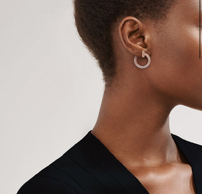Tiff T1 Open Hoop Rose Gold Earrings