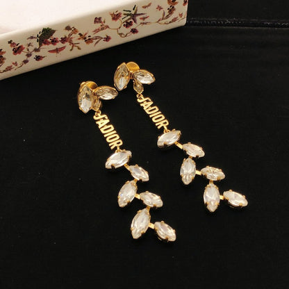 CD Tribales Tree Crystal Long Earrings