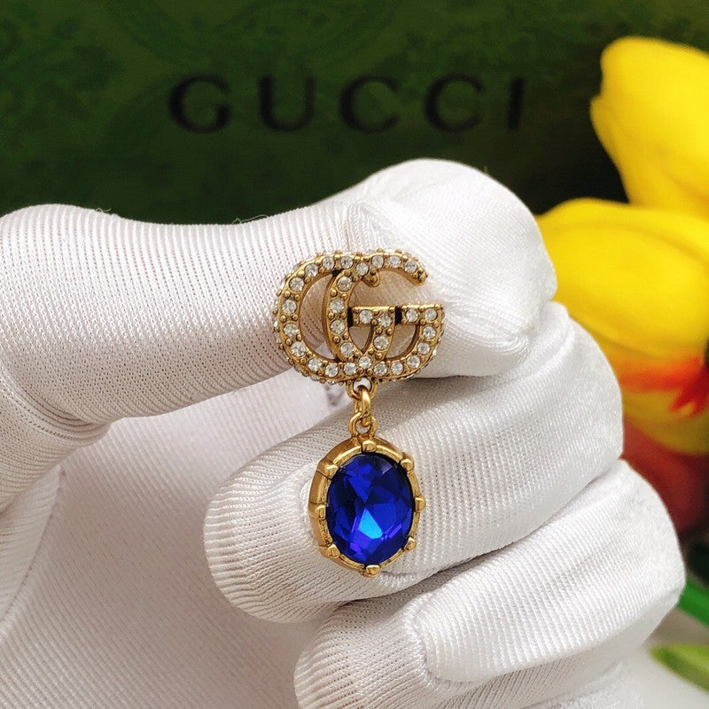 GG Blue Crystal Earrings