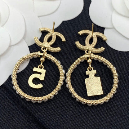 CC N.5 Pearl Big Earrings