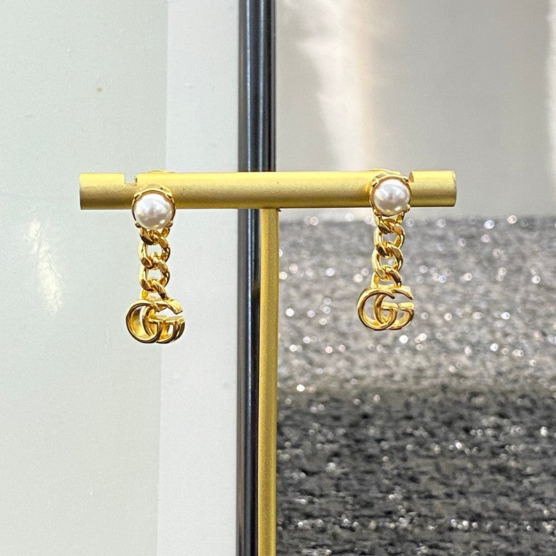 GG Pearl Chain Earrings
