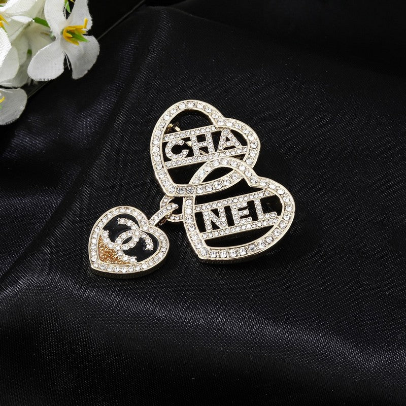 CC Triple Heart Gold Brooch