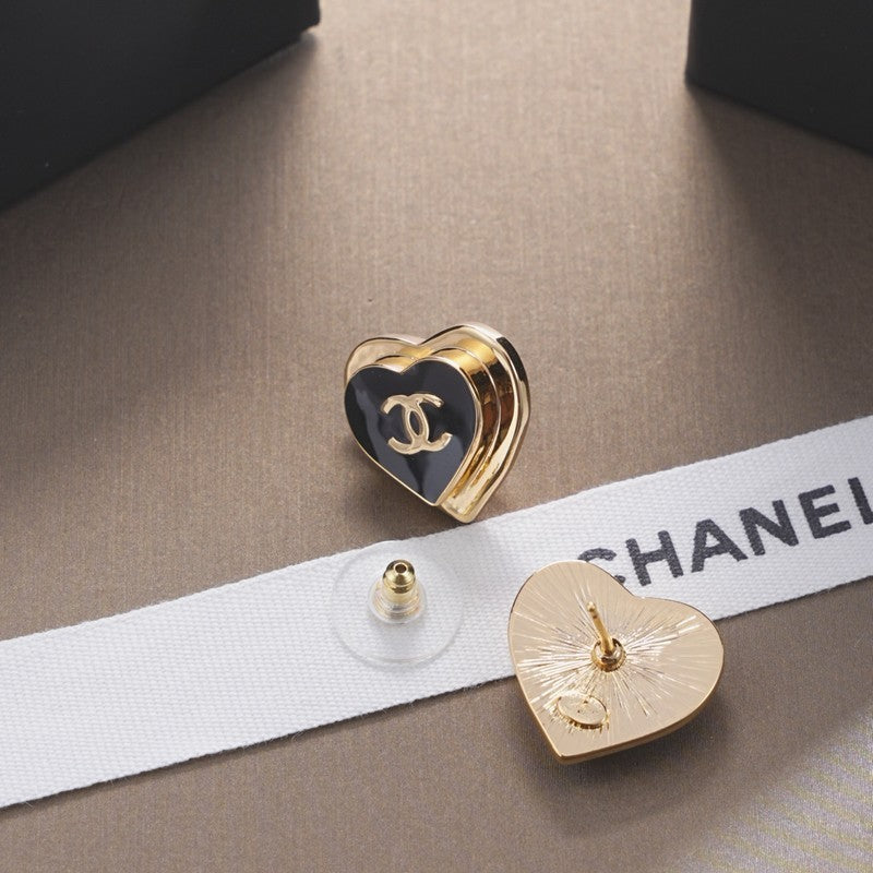 CC Black & Red Heart Earrings