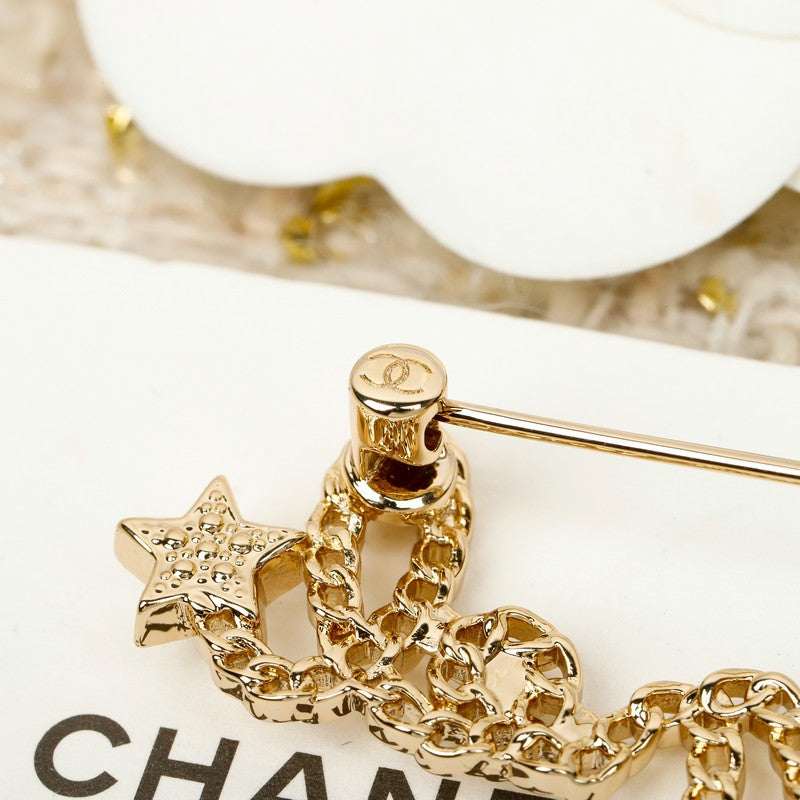 CC Leather Gold Brooch