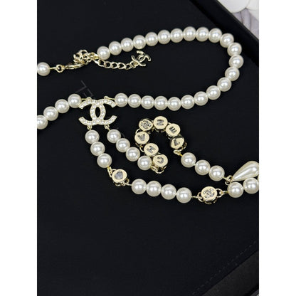 CC Long Tassel Pearl Necklace