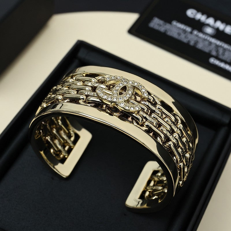 CC Diamond Wide Cuff Bracelet