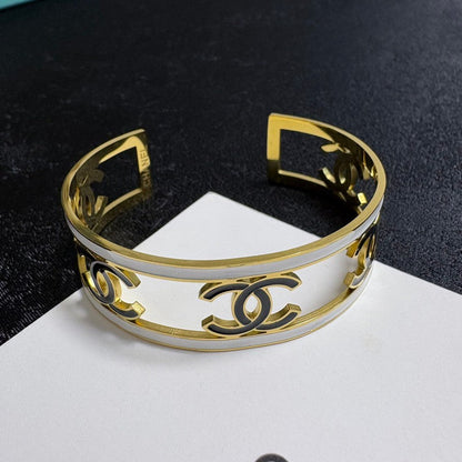 CC Hollow Gold Cuff Bracelet