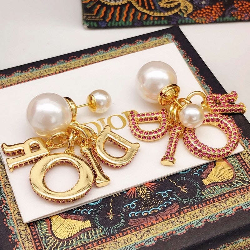 CD Tribales Pink Crystal Earrings