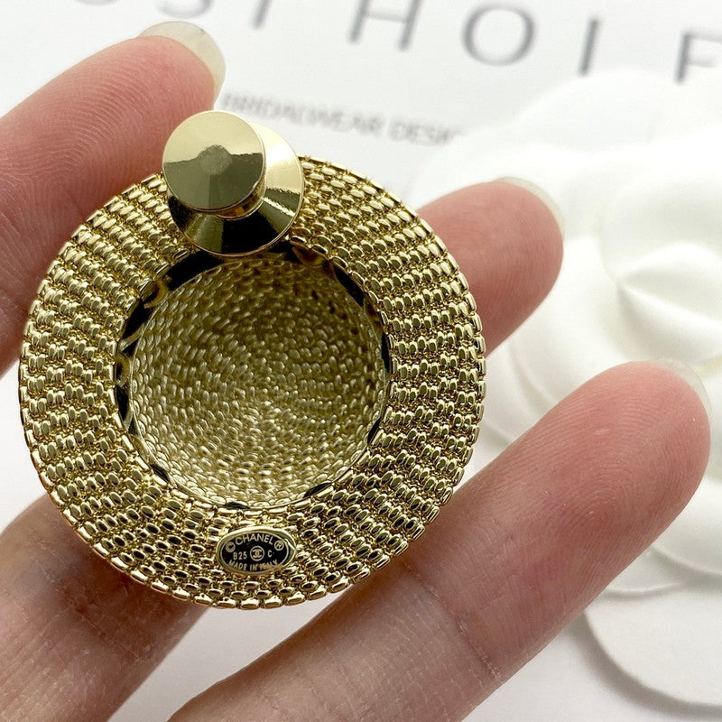 CC Hat Gold Brooch