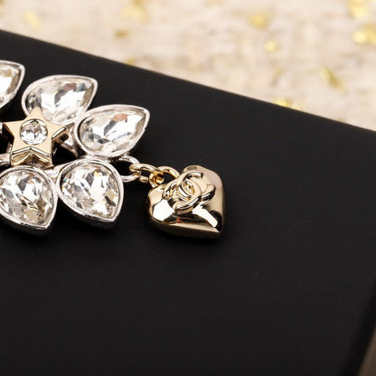 CC Crystal Drop Long Earrings