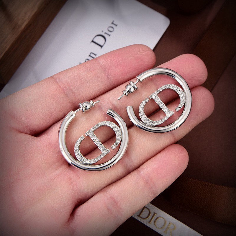 CD White Gold Diamond Earrings