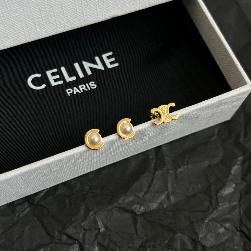CE Pearl Gold Earrings