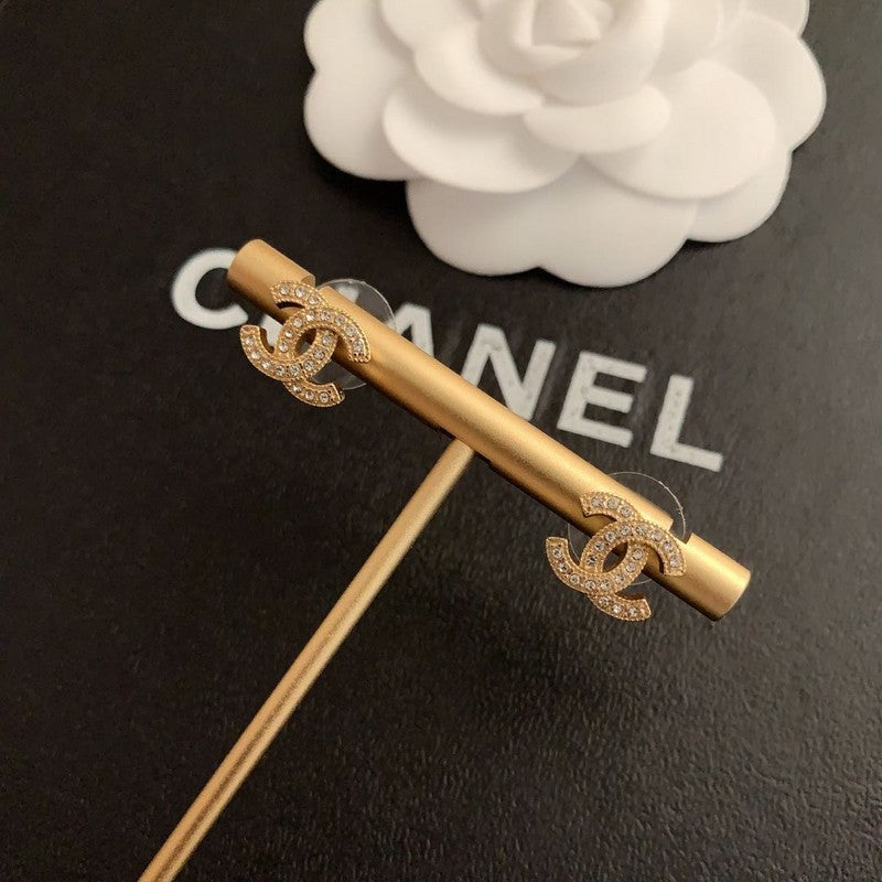 CC Diamond Gold Earrings