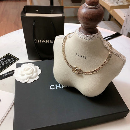 CC 25A Snake Pattern Gold Chain Necklace