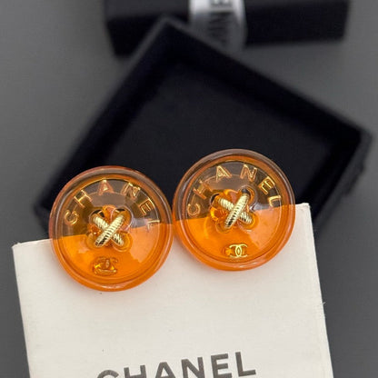 CC Orange Resin Earrings