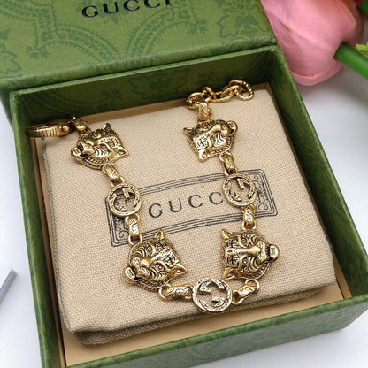 GG Tiger Gold Chain Bracelet