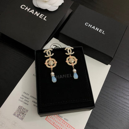 CC Pink Compass Long Earrings