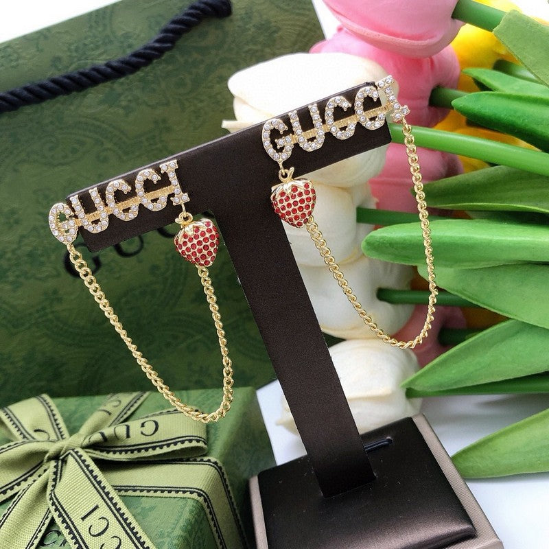 GG Strawberry Chain Earrings