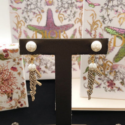 CD J'Adior Long Diamond Earrings