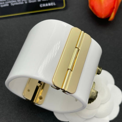 CC Gold White Resin Bracelet