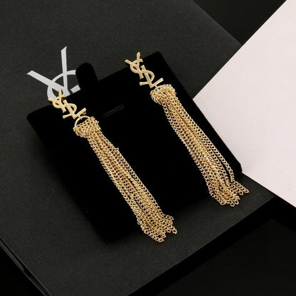 Saint Tassel Gold Earrings