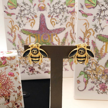 CD Black Gold Bee Earrings