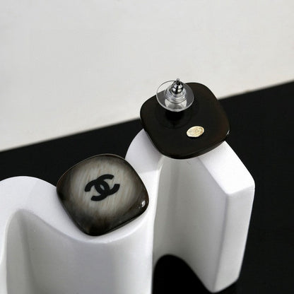 CC Black Square Earrings