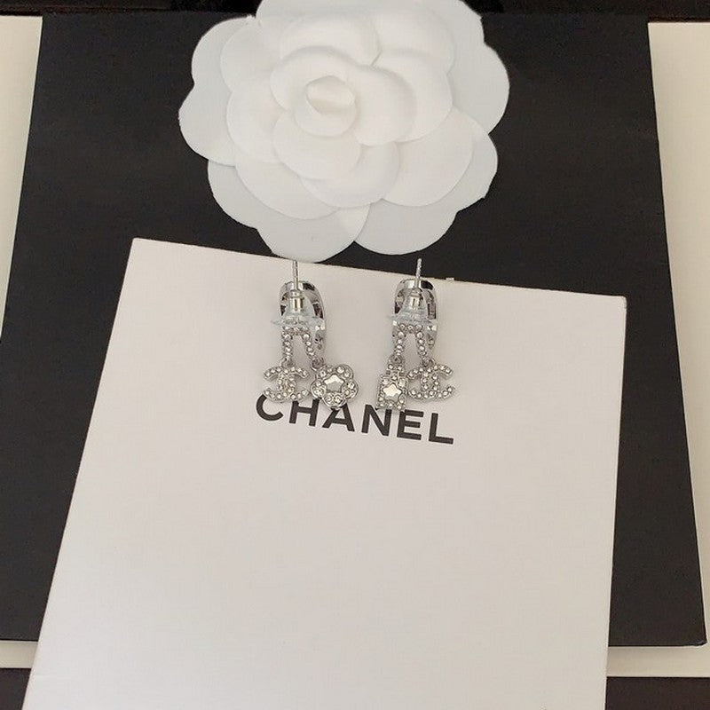 CC Flower Diamond Earrings